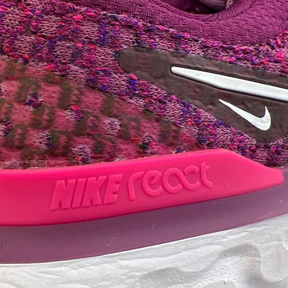 Nike React Infinity Run Flyknit 3 Women's Purple Athletic Sneakers Shoes Sz 6.5 - Picture 5 of 6